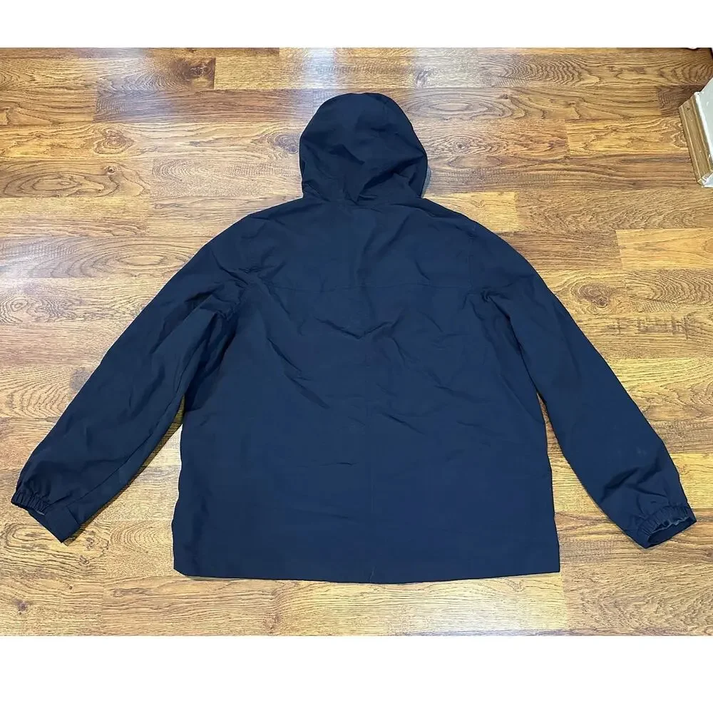 Land's End Squall Rain Jacket Men's Navy Size XL Waterproof Full Zip Lightweight